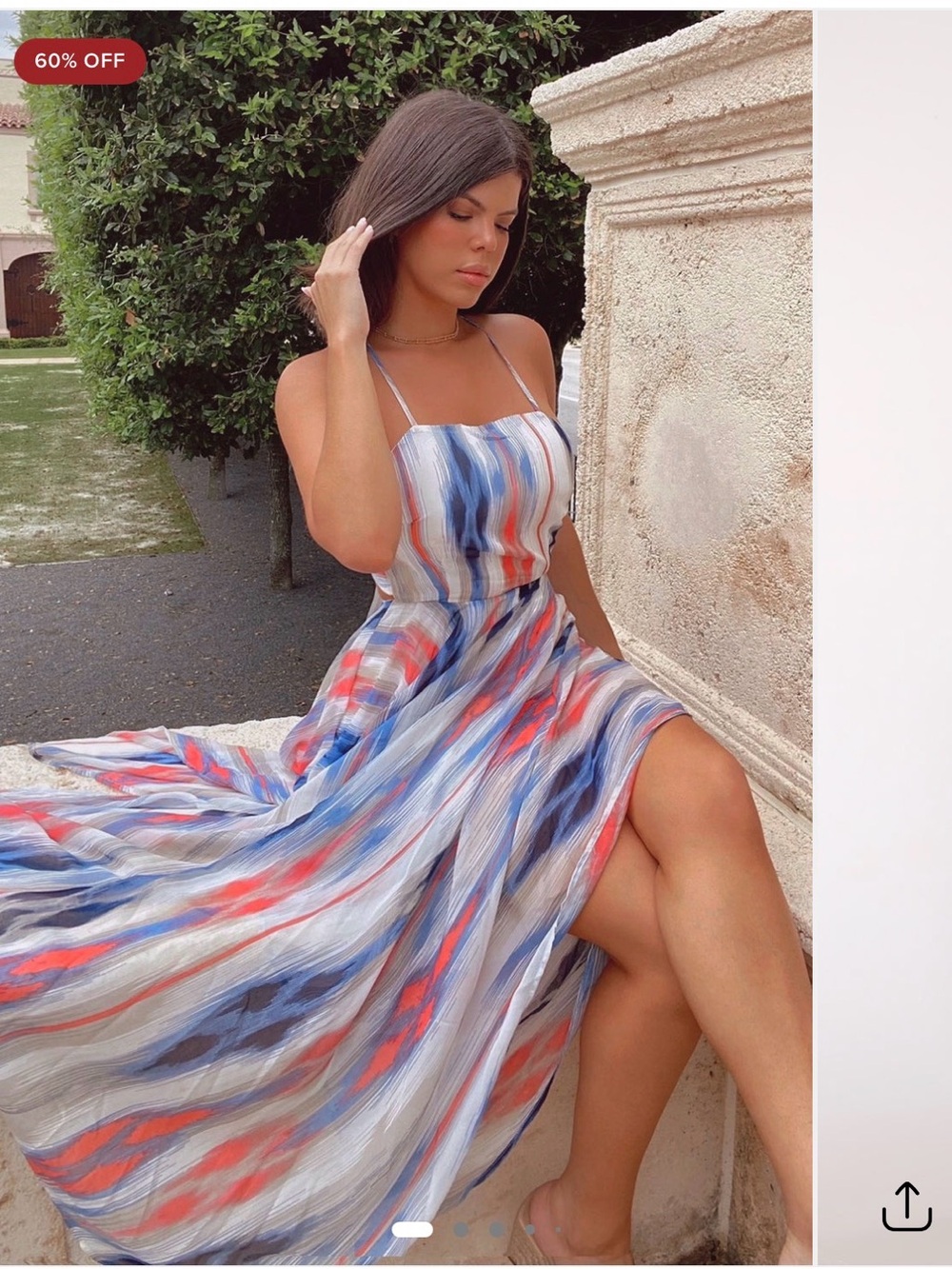 Sleeveless Maxi Dress in Multi-Color Watercolor Print Fashion Nova Size Lg